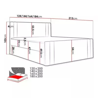 Boxspringová posteľ CELESTA - 180x200, žltá + topper ZDARMA