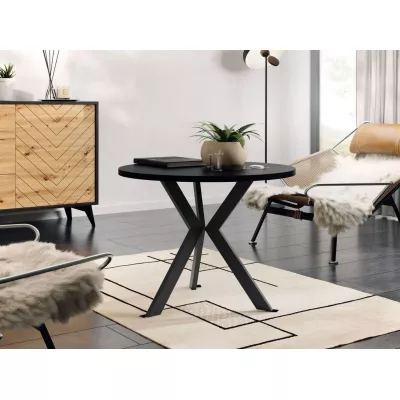 Okrúhly konferenčný stolík BURNET 1 - čierny grafit / čierny