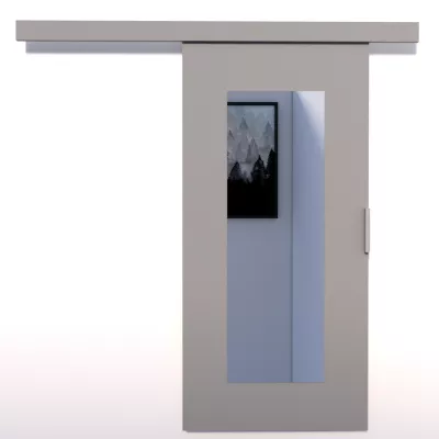 Posuvné dvere so zrkadlom BARRET 9 - 106 cm, šedé