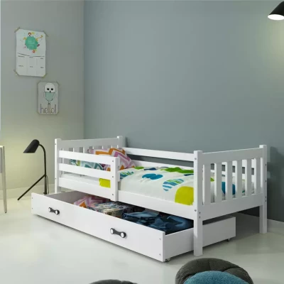 Detská posteľ 90x200 CHARIS s matracom - biela