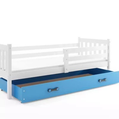 Detská posteľ 90x200 CHARIS - biela / modrá