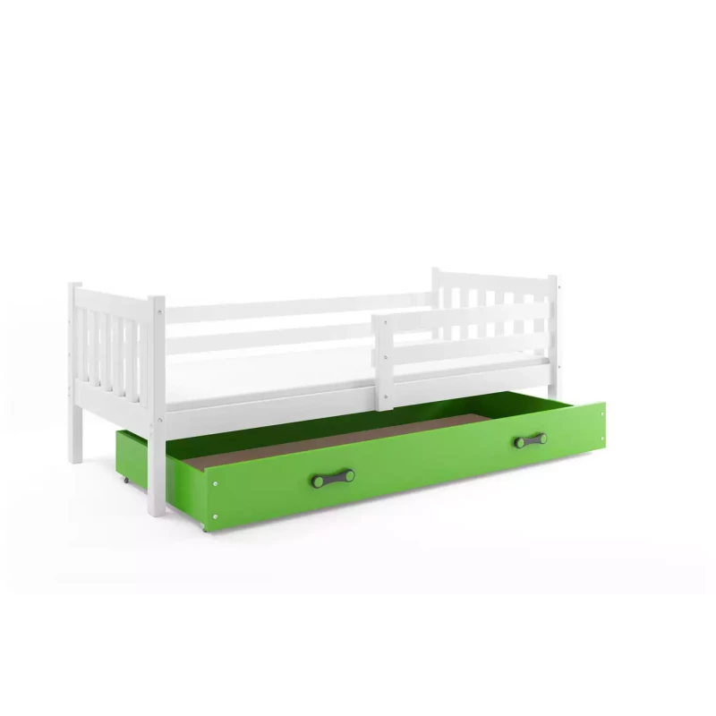 Detská posteľ 90x200 CHARIS - biela / zelená