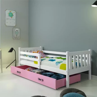 Detská posteľ 90x200 CHARIS - biela / ružová