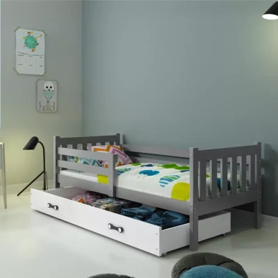 Detská posteľ 90x200 CHARIS - grafitová / biela