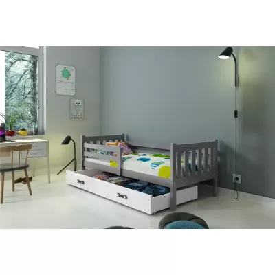 Detská posteľ 90x200 CHARIS - grafitová / biela