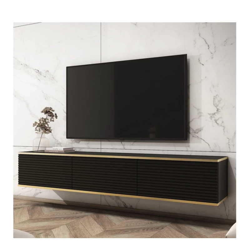 Stolík pod TV REFUGIO - 175 cm, čierny