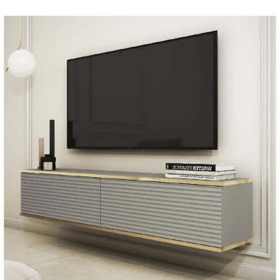 Stolík pod TV REFUGIO - 135 cm, šedý