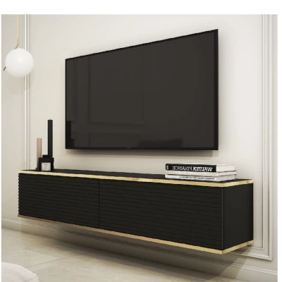 Stolík pod TV REFUGIO - 135 cm, čierny