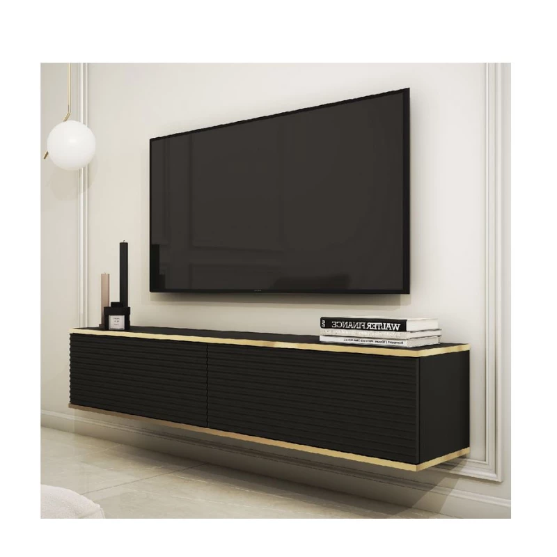 Stolík pod TV REFUGIO - 135 cm, čierny