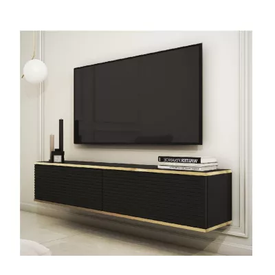 Stolík pod TV REFUGIO - 135 cm, čierny