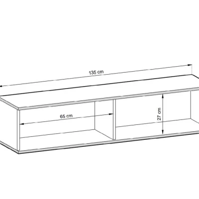 Stolík pod TV REFUGIO - 135 cm, čierny