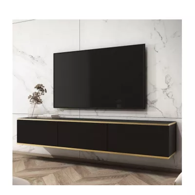 Televízny stolík REFUGIO - 175 cm, čierny