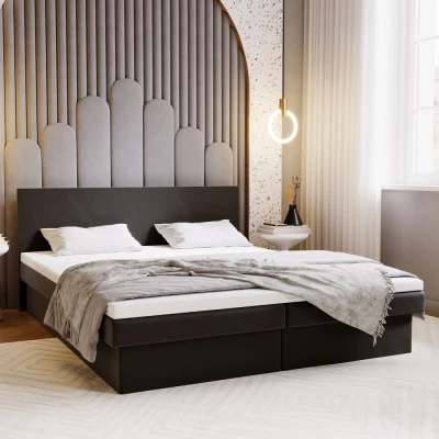 Čalúnená posteľ 180x200 AVRIL 2 s úložným priestorom - čokoládová
