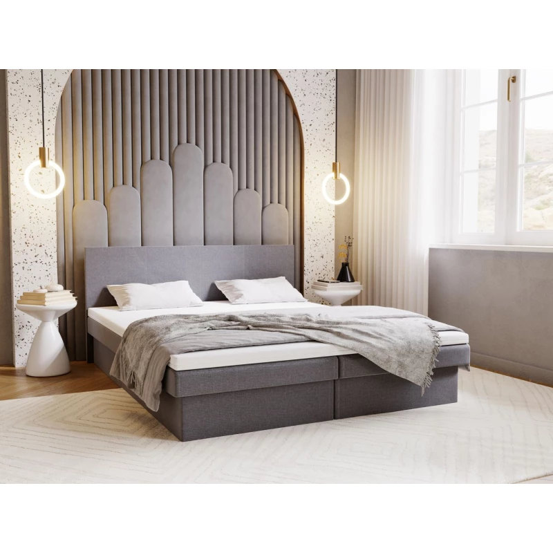 Čalúnená posteľ 180x200 AVRIL 1 s úložným priestorom - svetlo šedá 2
