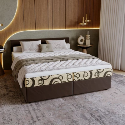 Čalúnená posteľ 180x200 SUVI 1 s úložným priestorom - hnedá
