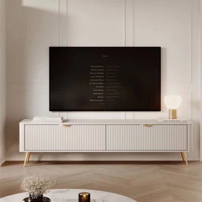 Široký stolík pod televízor CARTAGE - béžový