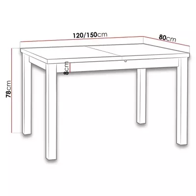 Rozkladací stôl do kuchyne 120x80 cm ARGYLE 5 - dub sonoma