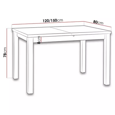 Rozkladací stôl do kuchyne 120x80 cm ARGYLE 5 - orech