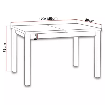 Rozkladací stôl do kuchyne 120x80 cm ARGYLE 5 - orech