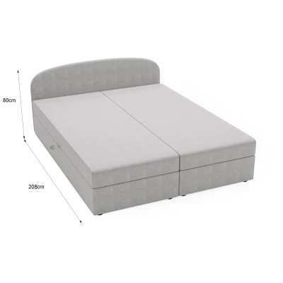Čalúnená posteľ 160x200 KIRSTEN 2 s úložným priestorom - šedá / vzor 1