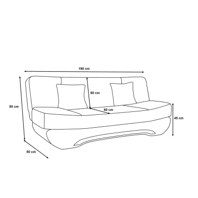 Rozkladacia pohovka LOANA - hnedá / vzor biela