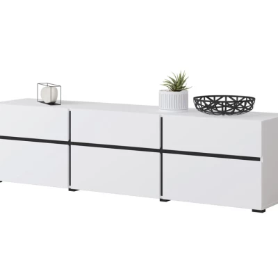 TV stolík GLENROSE - biely / čierny