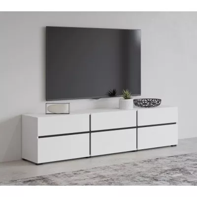 TV stolík GLENROSE - biely / čierny