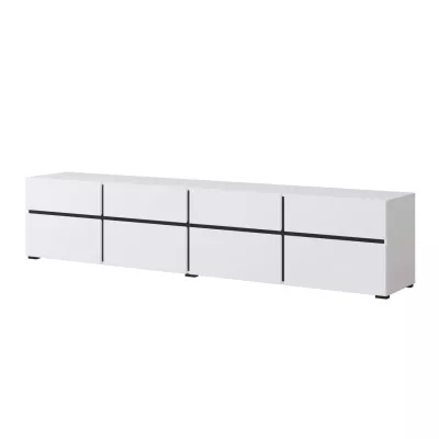 Široký TV stolík GLENROSE - biely / čierny