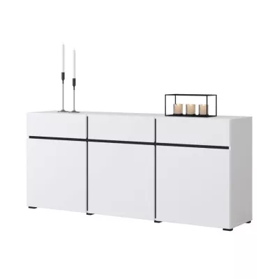Kombinovaná komoda GLENROSE - biela / čierna
