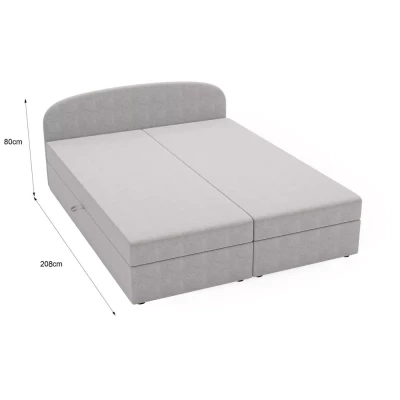 Čalúnená posteľ 180x200 KIRSTEN 2 s úložným priestorom - šedá / vzor 3