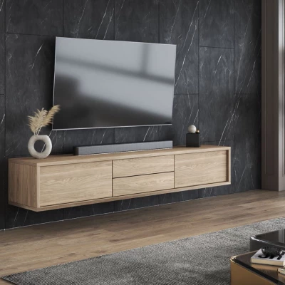 Závesný TV stolík so šuplíkmi IRVING 2 - dub olejovaný