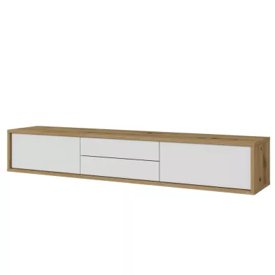 Závesný TV stolík so šuplíkmi IRVING 2 - dub artisan / biely