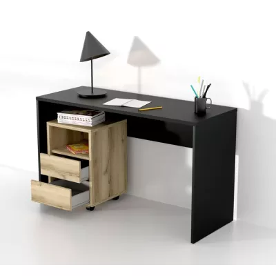 Písací stôl s úložným priestorom AFIBA - čierny onyx