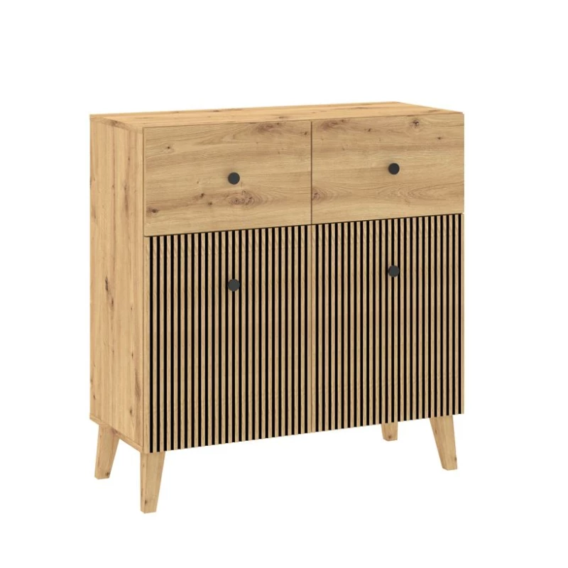 Komoda s dvierkami a šuplíkmi HEWITT - dub artisan