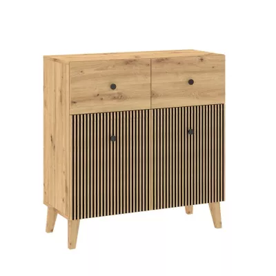 Komoda s dvierkami a šuplíkmi HEWITT - dub artisan