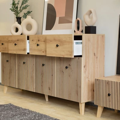 Veľká kombinovaná komoda HEWITT - dub artisan