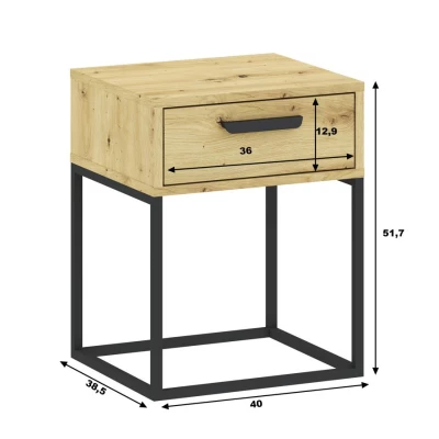 Nočný stolík so šuplíkom MARETA 4 - dub artisan