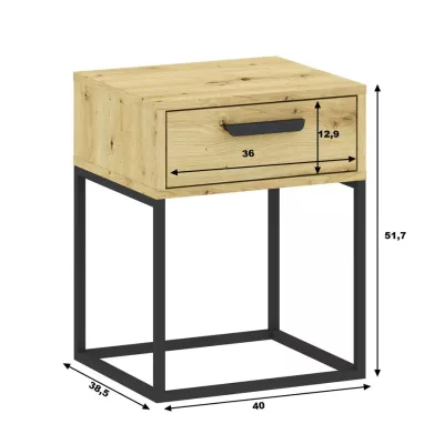 Nočný stolík so šuplíkom MARETA 4 - dub artisan