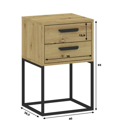 Nočný stolík so šuplíkmi MARETA 6 - dub artisan