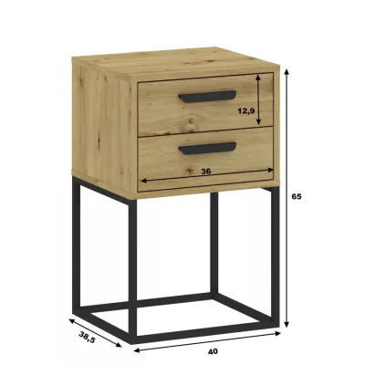 Nočný stolík so šuplíkmi MARETA 6 - dub artisan