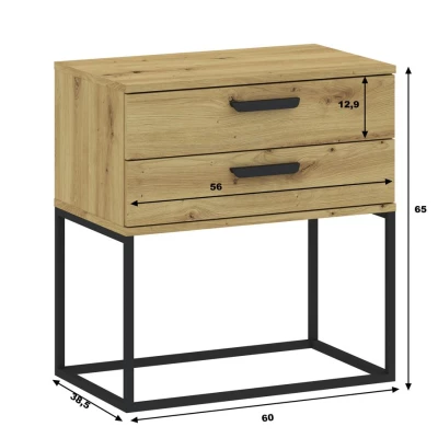 Nočný stolík so šuplíkmi MARETA 5 - dub artisan