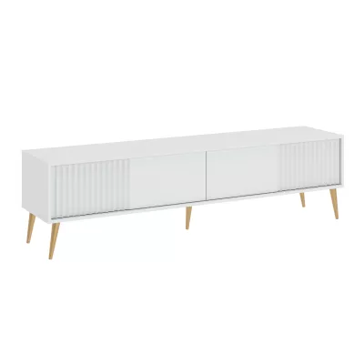 Široký stolík pod TV JEWETT - biely