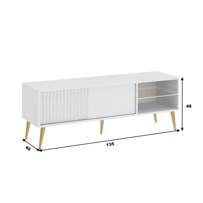 Stolík pod TV JEWETT - biely