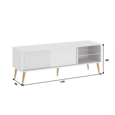 Stolík pod TV JEWETT - biely
