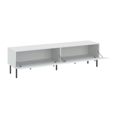 Široký televízny stolík HASKEL - biely + čierny