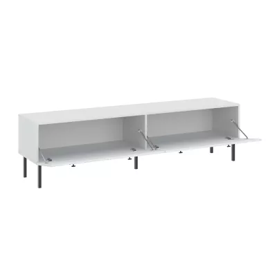 Široký televízny stolík HASKEL - biely + čierny