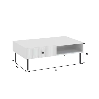 Konferenčný stolík HASKEL - biely + čierny