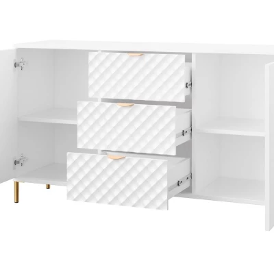 Široká kombinovaná komoda ASLAN - biela