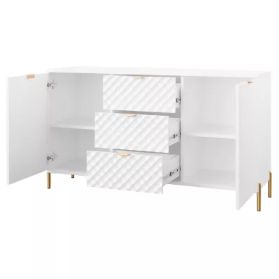 Široká kombinovaná komoda ASLAN - biela