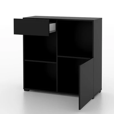 Nízky regál so šuplíkom AFIBA 2 - čierny onyx